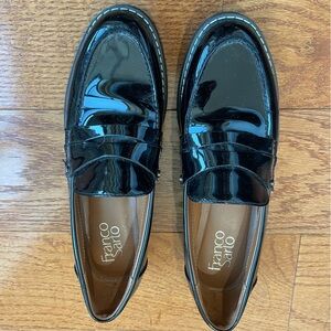 Franco Sarto Black Patent Loafers